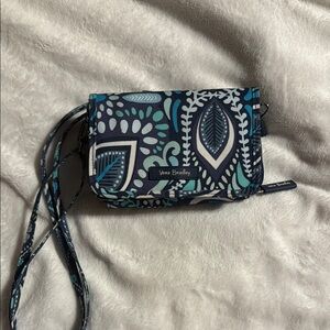 Vera Bradley Blue and White Paisley Wristlet Clutch